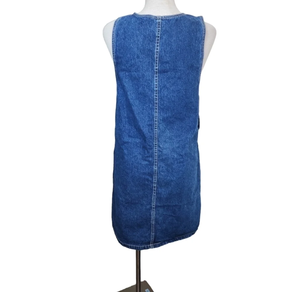 Sunshine Apparel Patriotic Dark Wash Blue Denim Overall Women's Dress Size M - Picture 2 of 5